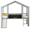 Kinderhochbett 90x200cm aus Massivholz in Grau, Hausbett Produktbild-Vorschau 10