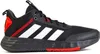 A side view of a black Adidas sneaker with white and red accents. Podgląd zdjęcia produktu