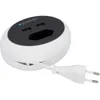 A white Blaupunkt power strip with two USB ports and one standard outlet, connected to a white power cord and plug. Produktbild-Vorschau