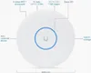 A diagram of a white circular wireless access point with feature callouts. Náhľad obrázku produktu