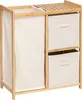 A bamboo laundry hamper with two fabric drawers. Podgląd zdjęcia produktu