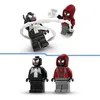 Two separate images of LEGO Marvel minifigures, one showing an action scene and the other showing the figures standing. Produktbild-Vorschau