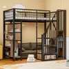 A loft bed with a sofa and storage underneath, set in a child's room with decorative clouds on the wall. Náhled obrázku produktu