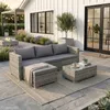 SVITA QUEENS Gartenlounge 5-teilig Polyrattan Lounge Set Produktbild-Vorschau 4