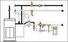 Diagram of a plumbing system with various valves, a pump, and a filter. Anteprima dell’immagine prodotto
