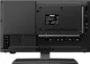 The back of a black television set is shown, mounted on a stand. Produktbild-Vorschau