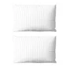 Two white striped pillowcases are stacked on a white background. Produktbild-Vorschau
