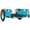 vidaXL Rimorchio per bicicletta blu Tessuto Oxford e ferro Anteprima dell’immagine prodotto 4
