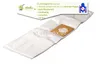 A white vacuum cleaner bag is shown on a white background, with a promotional overlay in the top left corner. Produktbild-Vorschau