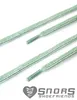 SNORS gestreifte Schnürsenkel flach - WEISS / GRÜN - 5mm - Produktbild-Vorschau 2
