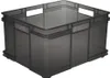 A gray plastic storage box is shown against a white background. Náhled obrázku produktu