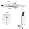 Diagrams showing the dimensions of a shower system. Produktbild-Vorschau
