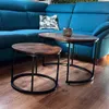 Dwa okrągłe stoliki kawowe do salonu BEGRYF 70×47 50×39 Podgląd zdjęcia produktu 5