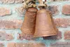 Three rusty bells hang from a rope against a brick wall. Anteprima dell’immagine prodotto