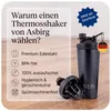 Asbirg Fitness Edelstahl Protein Shaker - 750ml Thermo Produktbild-Vorschau 2