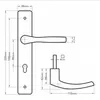 Technical drawing of a door handle with dimensions. Anteprima dell’immagine prodotto