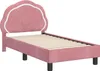 vidaXL Kinderbettgestell mit Kopfteil Rosa 70 x 140 cm Samt Produktbild-Vorschau 4