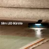 A vacuum cleaner head with LED lights is shown cleaning under a couch, with text overlay indicating 'Slim LED Bürste'. Anteprima dell’immagine prodotto