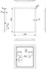 Technical drawing with dimensions and internal components of a bathroom mirror. Náhľad obrázku produktu
