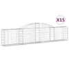 vidaXL Gabionen mit Hochbogen 15 Stk. 300x30x60/80 cm Produktbild-Vorschau 3
