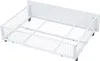 A white metal under-bed storage drawer with wheels, shown from a slightly elevated angle. Produktbild-Vorschau