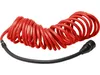A coiled red cable with black connectors on a white background. Náhled obrázku produktu