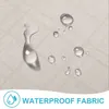Close-up of a beige fabric with water droplets on it, indicating it is waterproof. Voir les images du produit