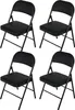 Klappstuhl Wedigo Kunstleder Schwarz-Schwarz 4er-Set Produktbild-Vorschau 2