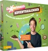 A box for a children's advent calendar with science experiments, featuring a man and various scientific illustrations. Produktbild-Vorschau