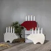 Dekoleuchte Gry, Weihnachtsschwein, Holz, rot, weiß, 28cm Produktbild-Vorschau 3