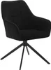 A black upholstered armchair with a swivel base. Produktbild-Vorschau