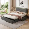 Letto imbottito INONEFT, 160x200 cm, con 4 cassetti e Anteprima dell’immagine prodotto 5