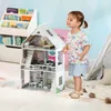 Holzpuppenhaus 3-stöckig mit 13 Möbeln, Spielhaus für Produktbild-Vorschau 2