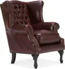 Ohrensessel Chesterfield Pittsfield Echtleder rot Produktbild-Vorschau 1