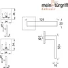 Technical drawings and branding for a door handle set. Produktbild-Vorschau