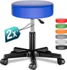 CASARIA® Lot de 2 tabourets de bureau bleu pivotant 360° Voir les images du produit 1