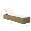 Lettino prendisole in poly rattan marrone e bianco crema Anteprima dell’immagine prodotto 11