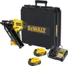 A DeWalt cordless nail gun kit with two batteries, a charger, and a carrying case, displayed on a white background. Produktbild-Vorschau