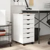 vidaXL Skriňa na kolieskach so zásuvkami MOSS White z Náhľad obrázku produktu 2