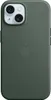 A close-up back view of a green iPhone case with the Apple logo embossed in the center. Voir les images du produit