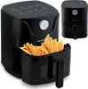 A black air fryer with a basket full of french fries is shown, with a smaller inset image of the same air fryer. Anteprima dell’immagine prodotto