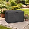 Mojawo® Kissenbox Auflagenbox Sitzbank für Gartenbox Gartentruhe Anthrazit 170L Produktbild-Vorschau