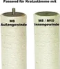 Two close-up views of cat scratching posts with different thread types. Produktbild-Vorschau