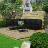 vidaXL 6-tlg. Garten-Lounge-Set mit Auflagen Schwarz PVC Produktbild-Vorschau 2