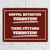Betreten und Tiere füttern verboten Koppel-Metallschild XL Produktbild-Vorschau 2