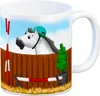 Kaffeebecher mit weißes Springpferd Motiv Kaffeetasse Tasse Produktbild-Vorschau 1