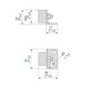 Technical drawings with dimensions of a stopper for a sliding door fitting. Produktbild-Vorschau