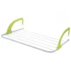 A white and green radiator drying rack against a white background. Produktbild-Vorschau