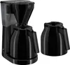 A black Melitta coffee maker with a thermal carafe and an extra carafe. Anteprima dell’immagine prodotto