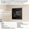 A built-in oven is shown in a kitchen setting, with text highlighting its features and capacity. Voir les images du produit